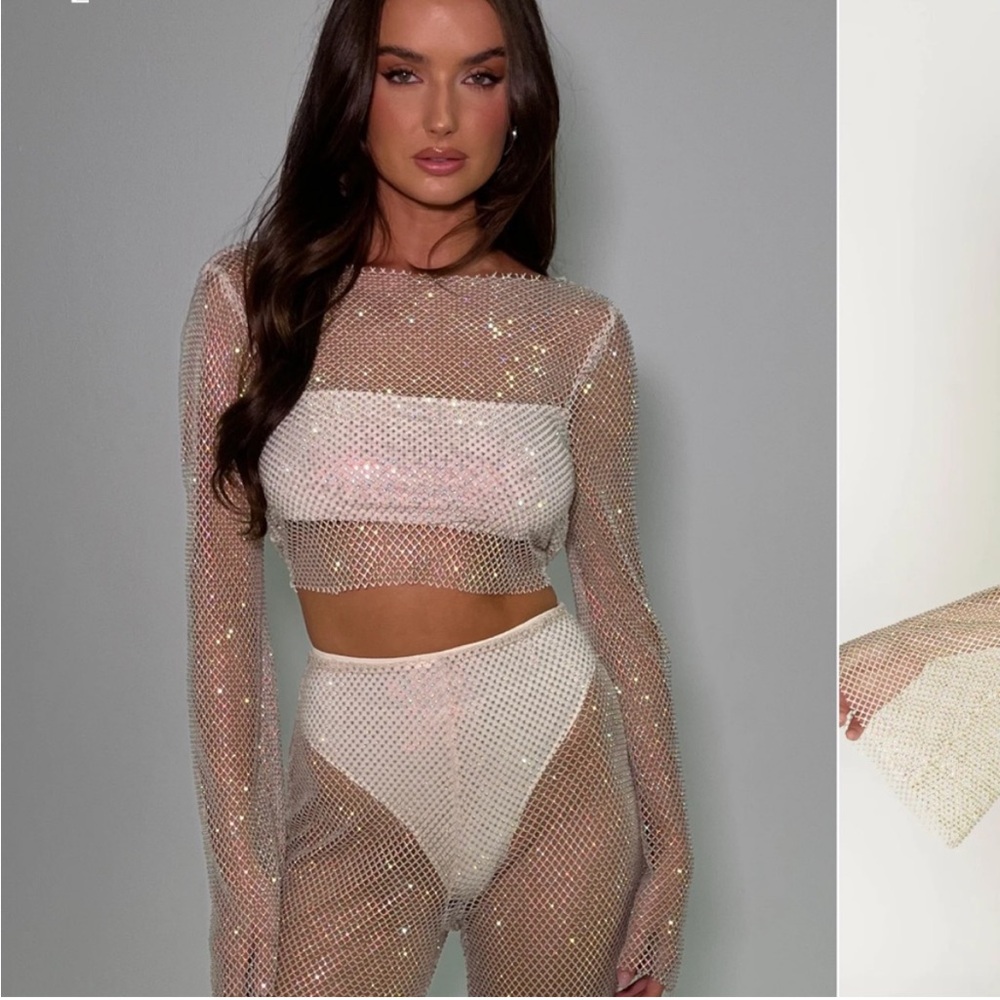 Diamante Mesh Hilton Top & Emerson Pant Set - Meshki